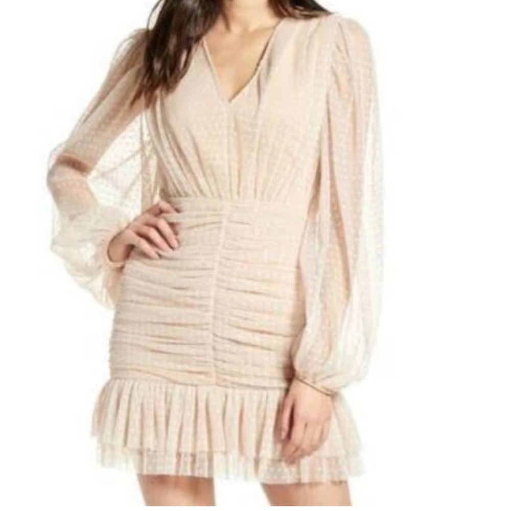 Pink beige flare dress